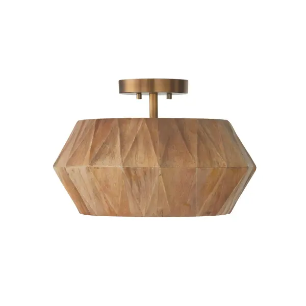 Warm Scandinavian-Inspired Semi-Flush with Natural Wood Charm