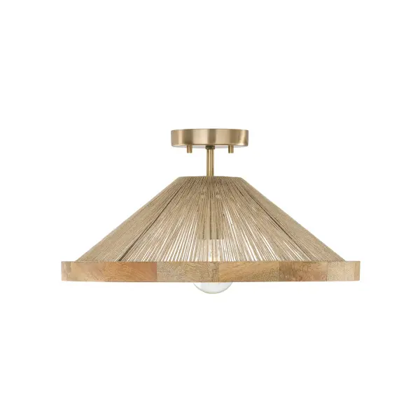 Maya 1-Light Semi-Flush Mount in Matte Brass