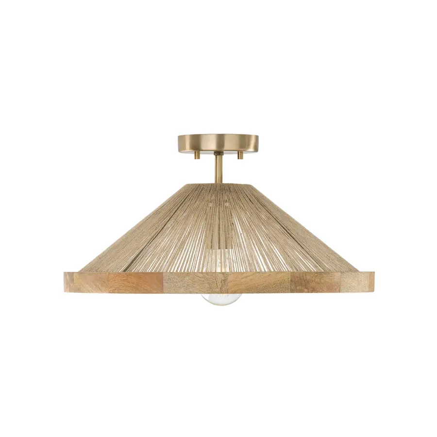 Maya 1-Light Semi-Flush Mount in Matte Brass