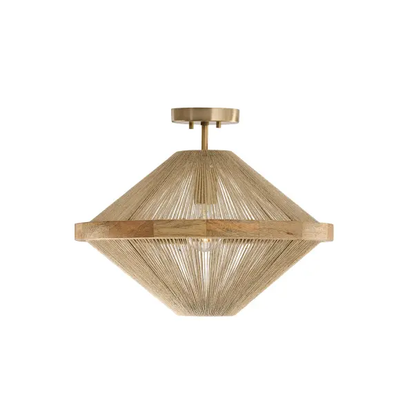 Maya 1-Light Semi-Flush Mount in Matte Brass