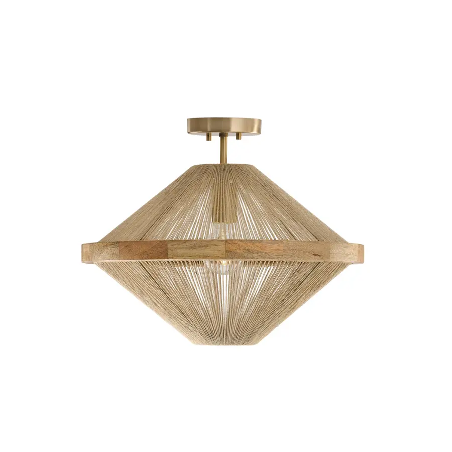 Maya 1-Light Semi-Flush Mount in Matte Brass