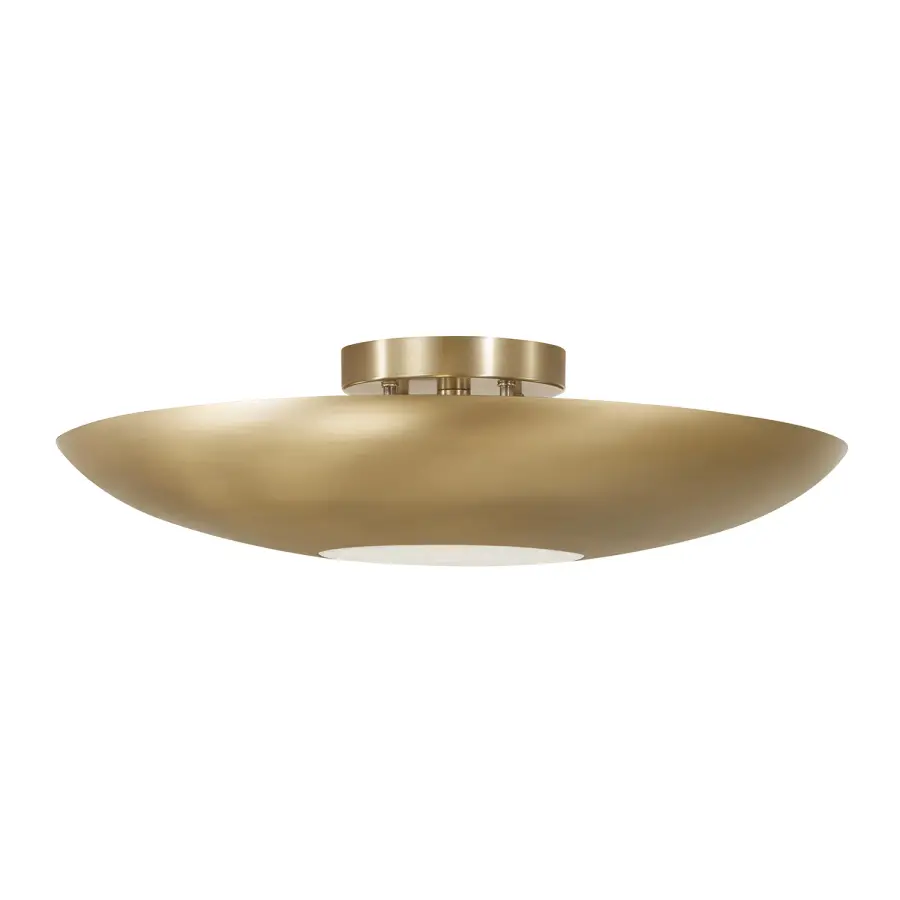 Gia 4-Light Semi-Flush Ceiling Light in Aged Brass