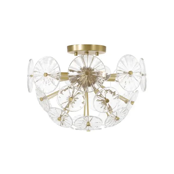 Emelie 4-Light Semi-Flush Mount in Matte Brass