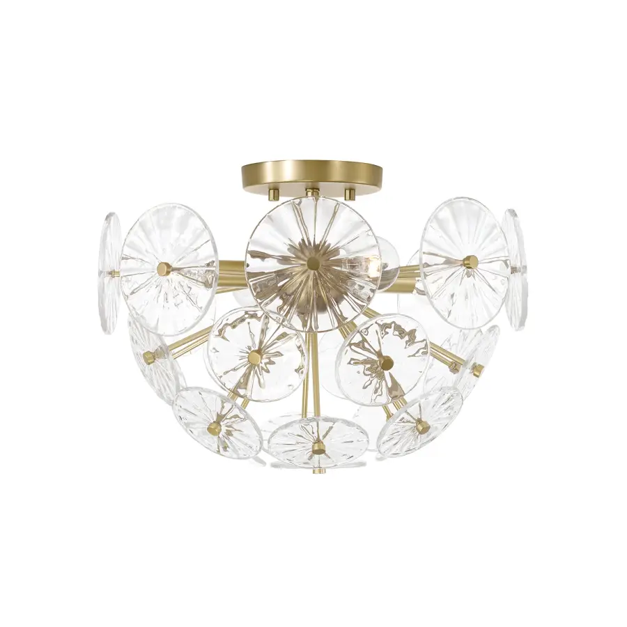 Emelie 4-Light Semi-Flush Mount in Matte Brass