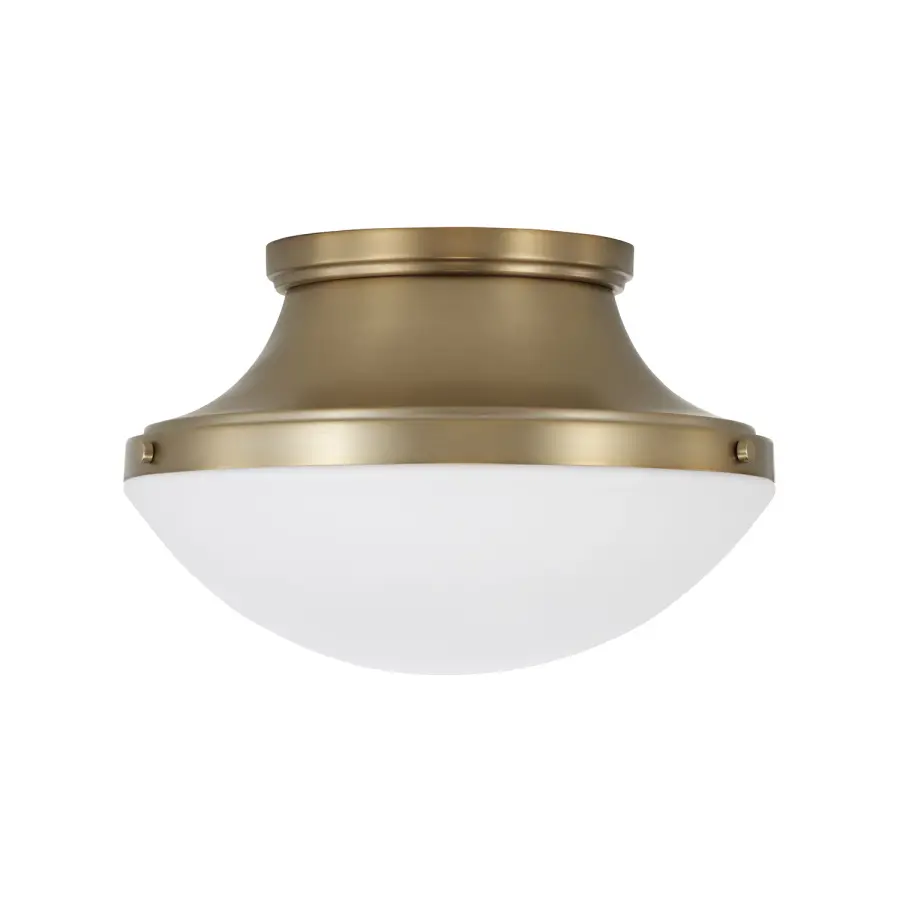 Arlo 3-Light Flush Mount in Aged Brass