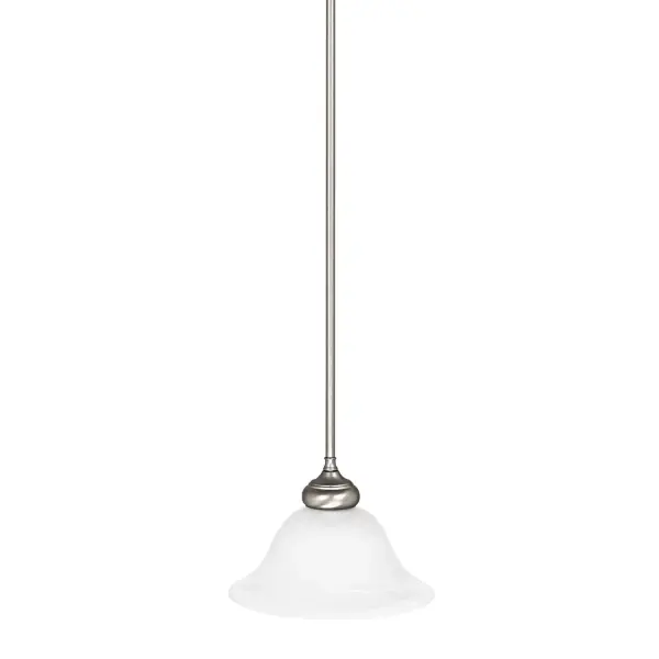 The Samuel pendant offers clean lines and a sophisticated matte nickel finish in a compact 10-inch profile. Its modest scale makes it ideal for kitchen islands, bathrooms, or hallways where understated elegance is desired.
