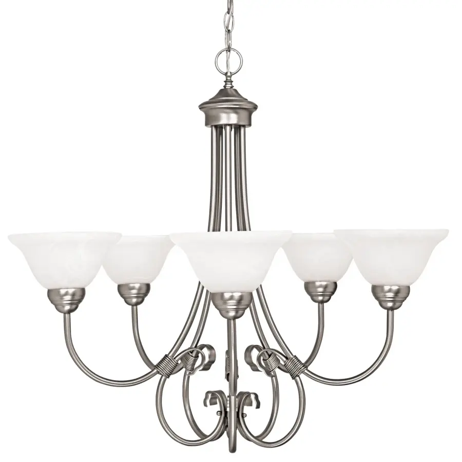 Hometown 5-Light Chandelier in Matte Nickel