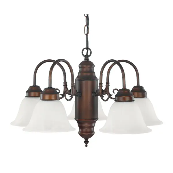 David 5-Light Chandelier in Burnished Bronze