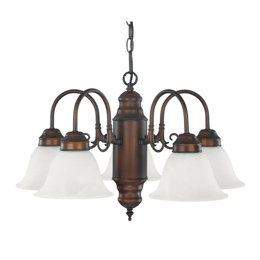 David 5-Light Chandelier in Burnished Bronze