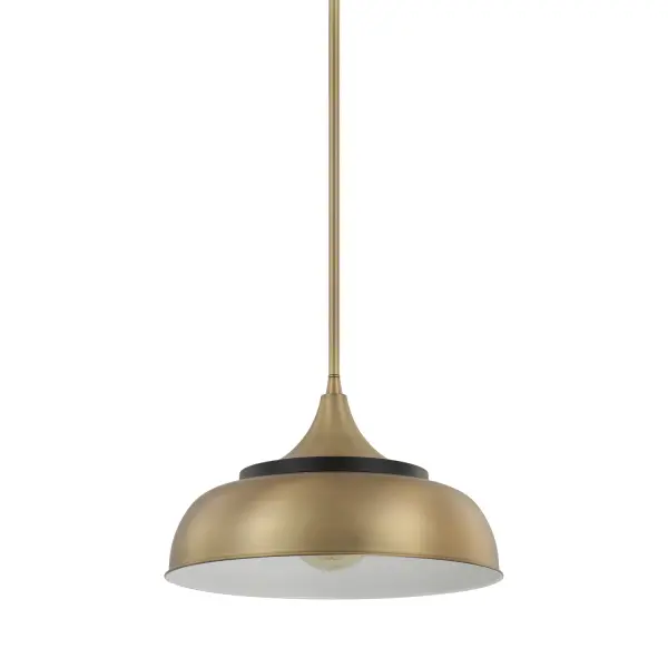 The Max pendant combines warm brass tones with dramatic onyx glass in a compact 14.5-inch design. Perfect for kitchen islands, powder rooms, or hallways where you need focused light with contemporary style.