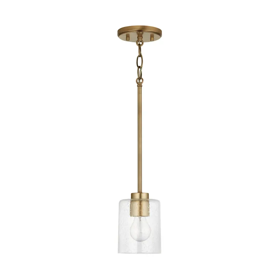 Greyson 1-Light Mini Pendant in Aged Brass