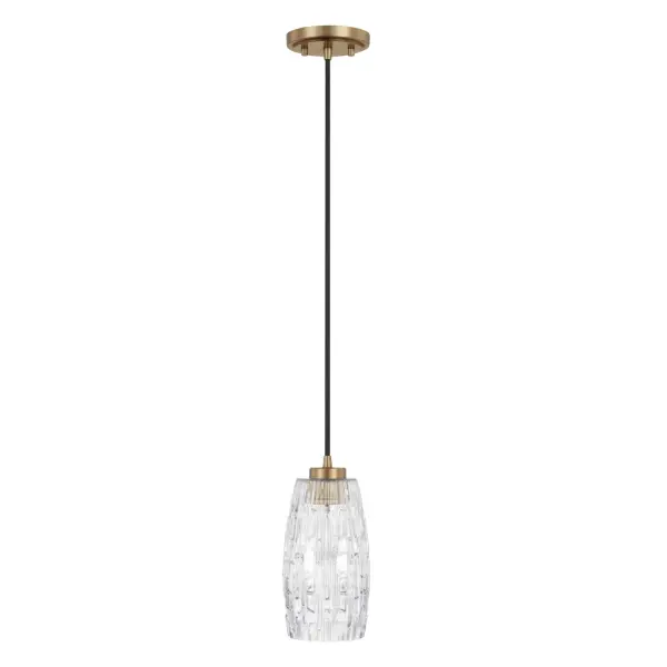 The Casper mini pendant delivers refined style in a compact 5.25-inch profile. Its aged brass finish adds warmth and sophistication to intimate spaces, making it perfect for multiples over islands or as accent lighting.