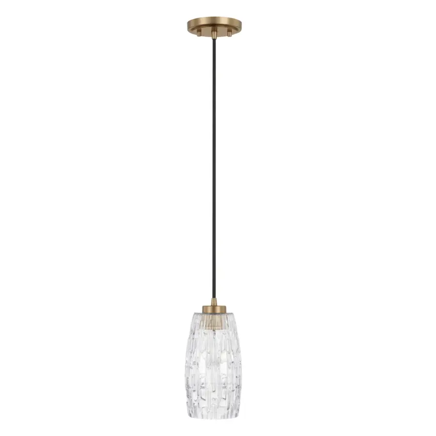 Casper 1-Light Pendant in Aged Brass