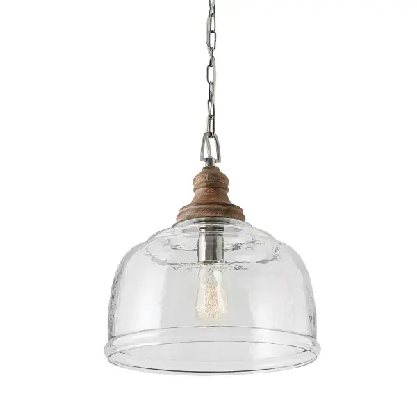 The Julian pendant brings rustic farmhouse charm with its grey wash wood finish. At 14 inches wide, it's perfectly sized for kitchen islands, breakfast nooks, or as accent lighting in smaller spaces.