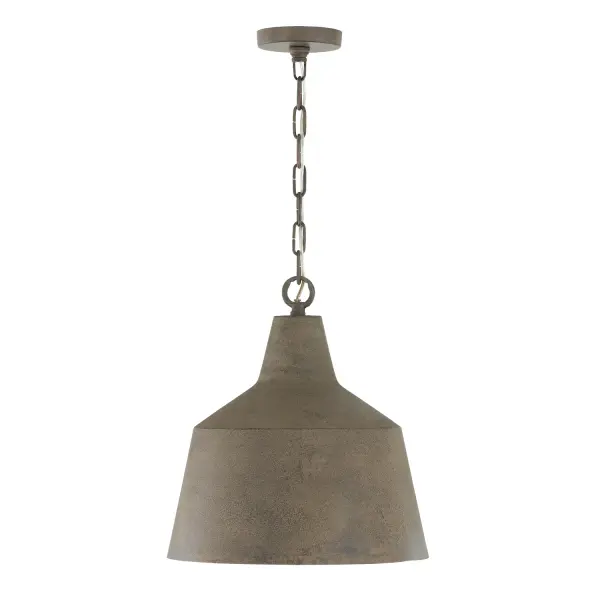 The Quarry pendant showcases handcrafted ceramic artistry with its natural clay finish. At 15.5 inches wide, this medium-scale fixture delivers sculptural presence perfect for intimate dining areas and kitchen islands.