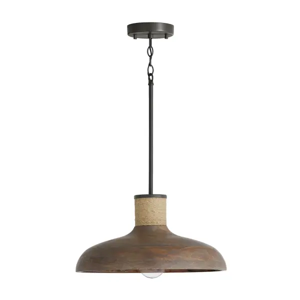 Jacob 1-Light Pendant in Grey Wash and Grey Iron