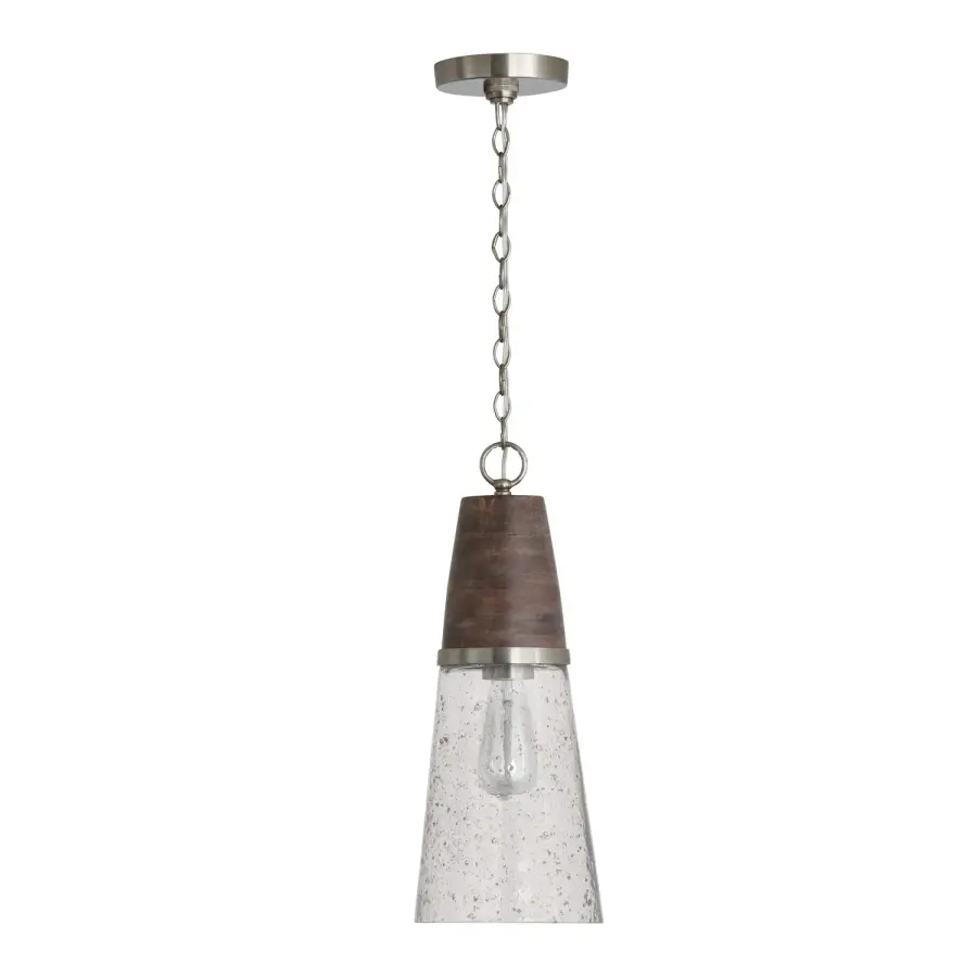 Connor 1-Light Pendant in Barnhouse and Matte Nickel