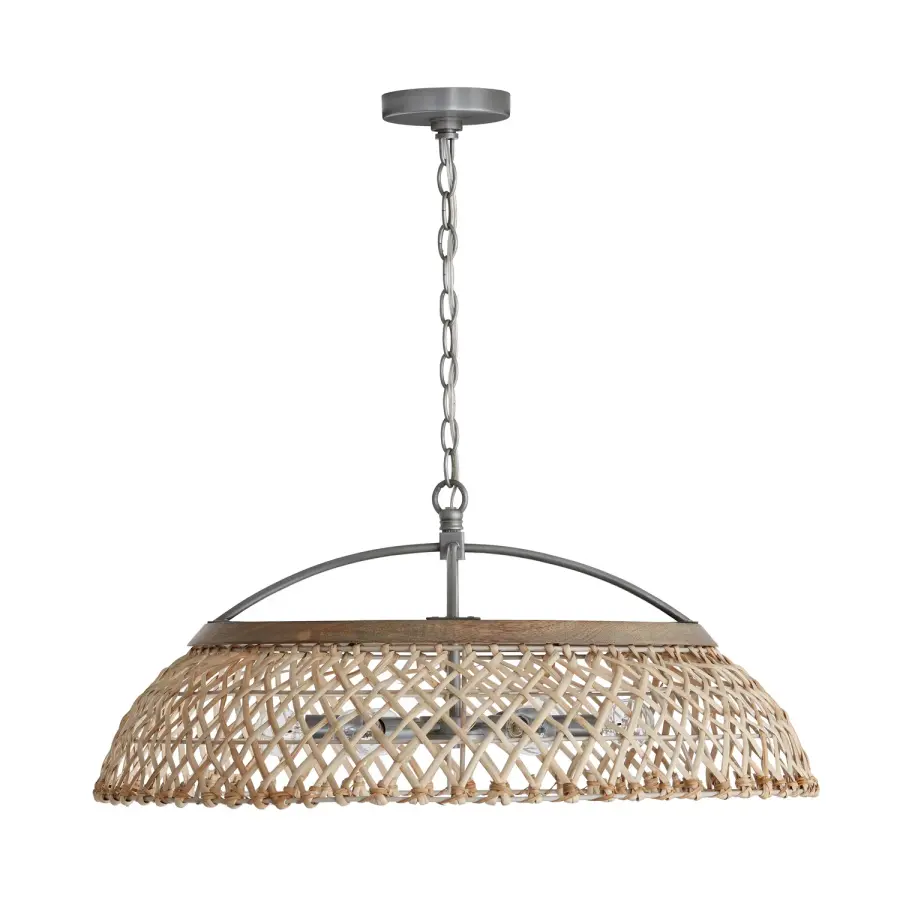 Rainey 6-Light Pendant in Grey Wash and Antique Nickel