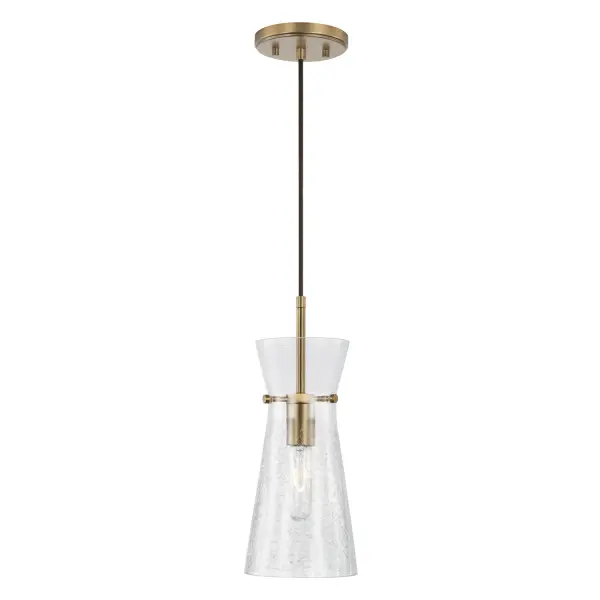 Mila 1-Light Pendant in Aged Brass