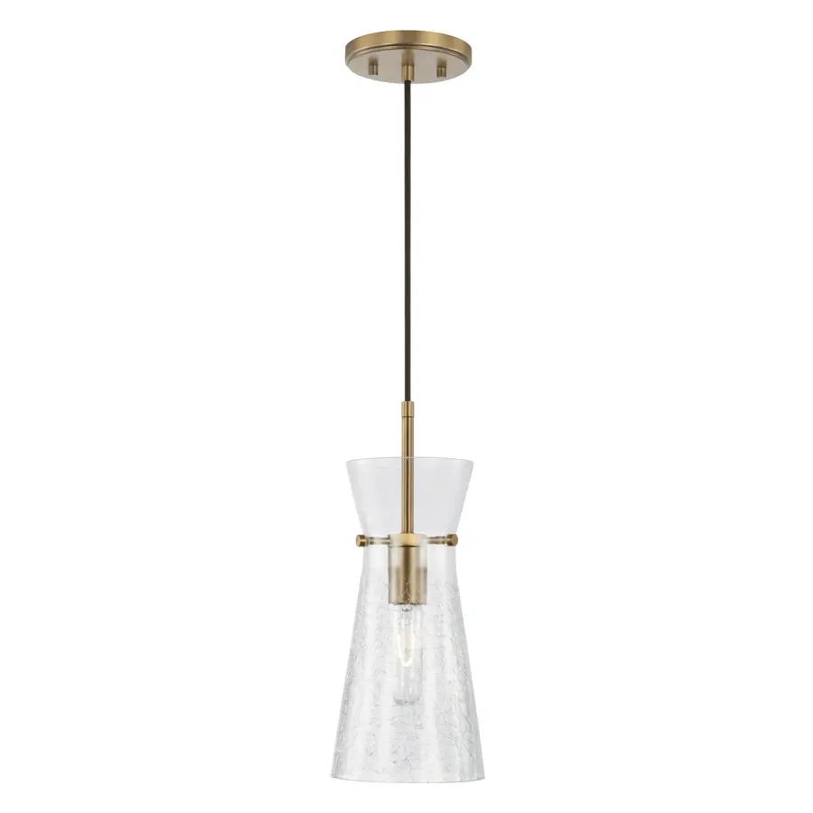 Mila 1-Light Pendant in Aged Brass
