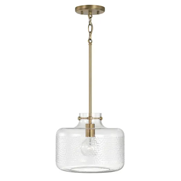 Brighton 1-Light Pendant in Aged Brass