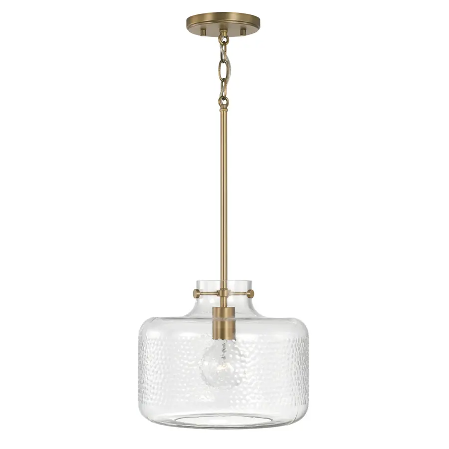 Brighton 1-Light Pendant in Aged Brass