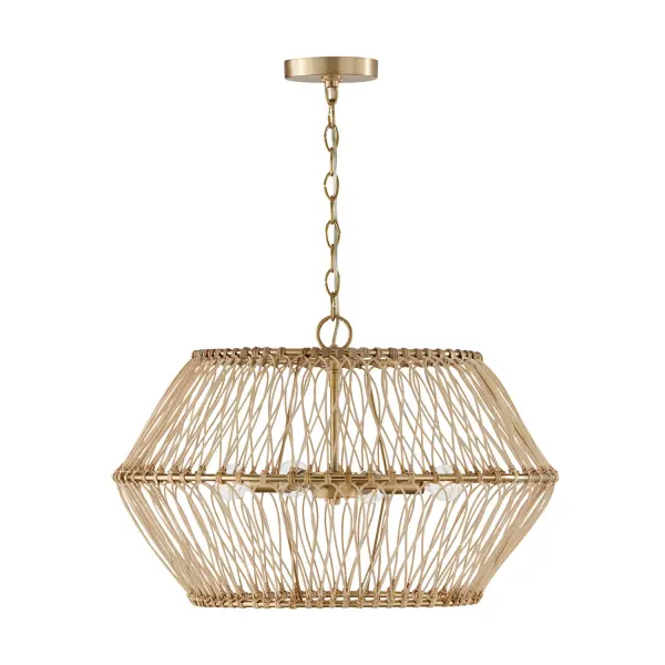 Wren 4-Light Pendant in Matte Brass
