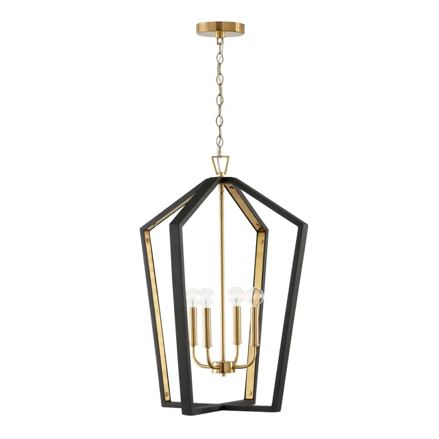 Sophisticated Two-Tone Pendant Blends Industrial Edge with Warm Elegance