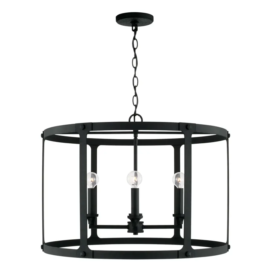 Brennen 4-Light Pendant in Black Iron