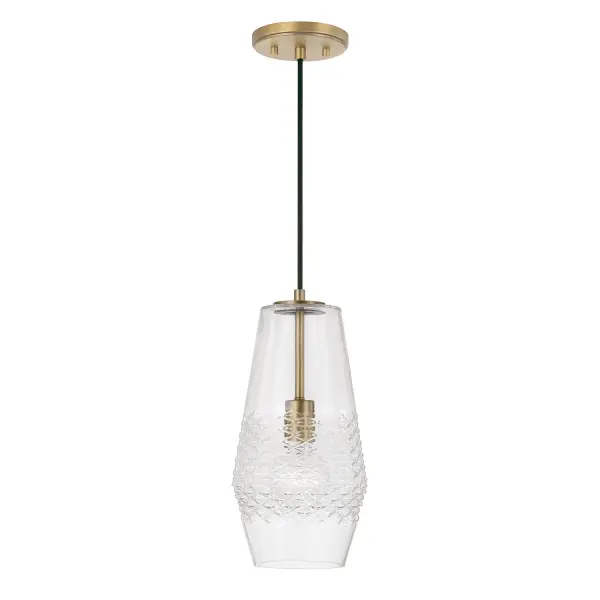 Dena 1-Light Pendant in Aged Brass