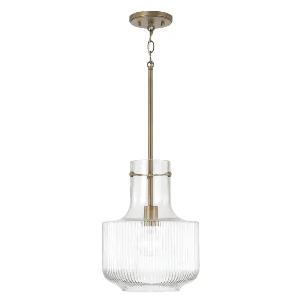 Nyla 1-Light Pendant in Aged Brass