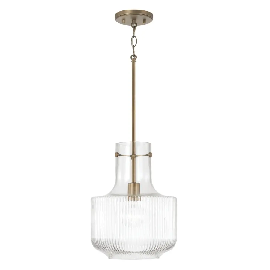 Nyla 1-Light Pendant in Aged Brass