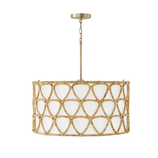 Tulum 4-Light Pendant in Matte Brass