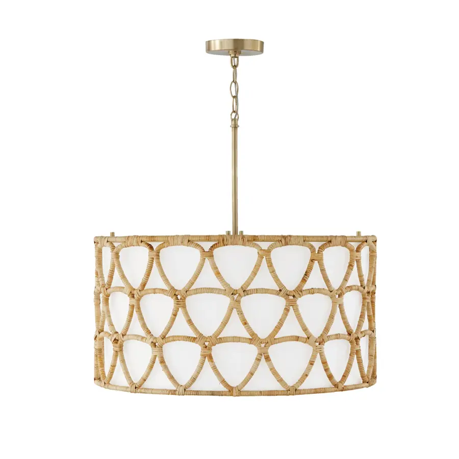 Tulum 4-Light Pendant in Matte Brass