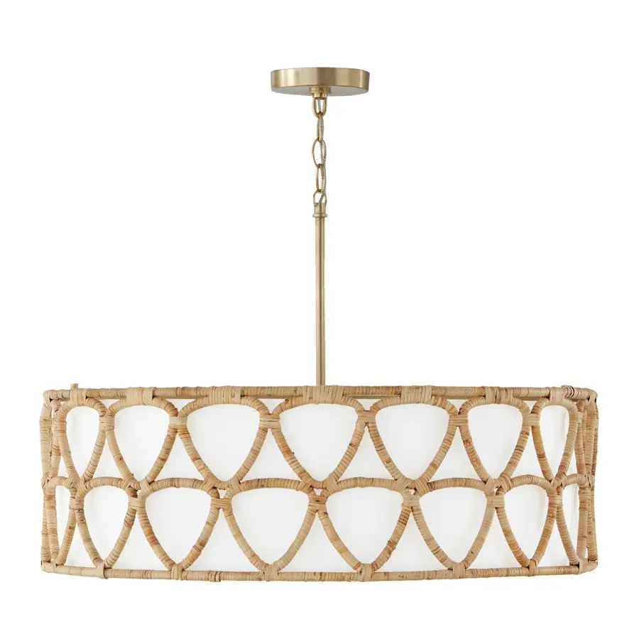 Tulum 4-Light Pendant in Matte Brass