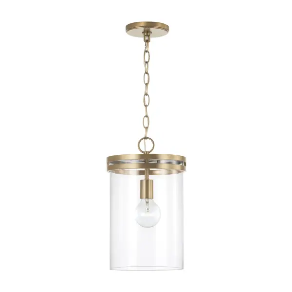 Fuller 1-Light Pendant in Aged Brass