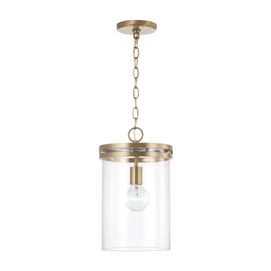 Fuller 1-Light Pendant in Aged Brass