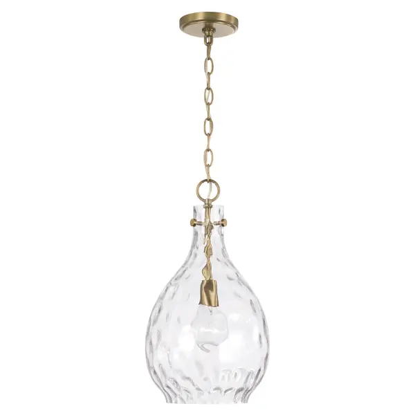 Brentwood 1-Light Pendant in Aged Brass
