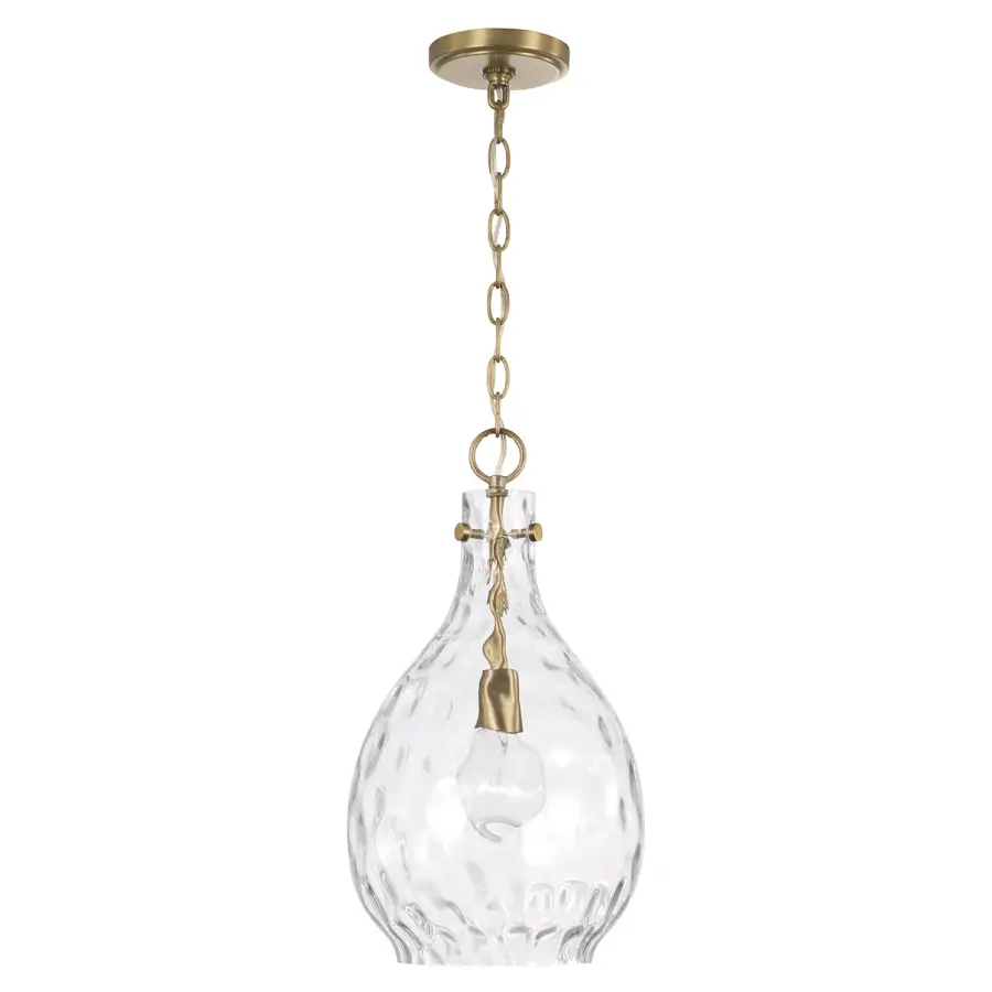 Brentwood 1-Light Pendant in Aged Brass
