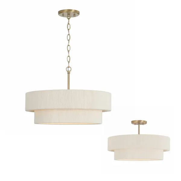 Delaney 4-Light Pendant in Matte Brass