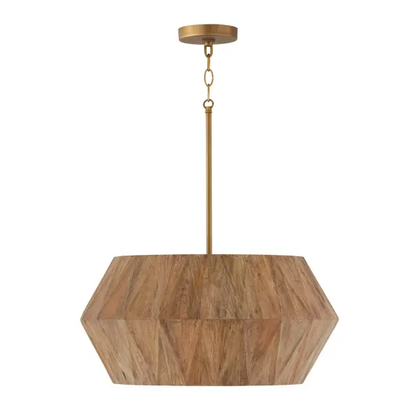 Warm Wood & Brass Pendant Brings Organic Elegance to Any Space