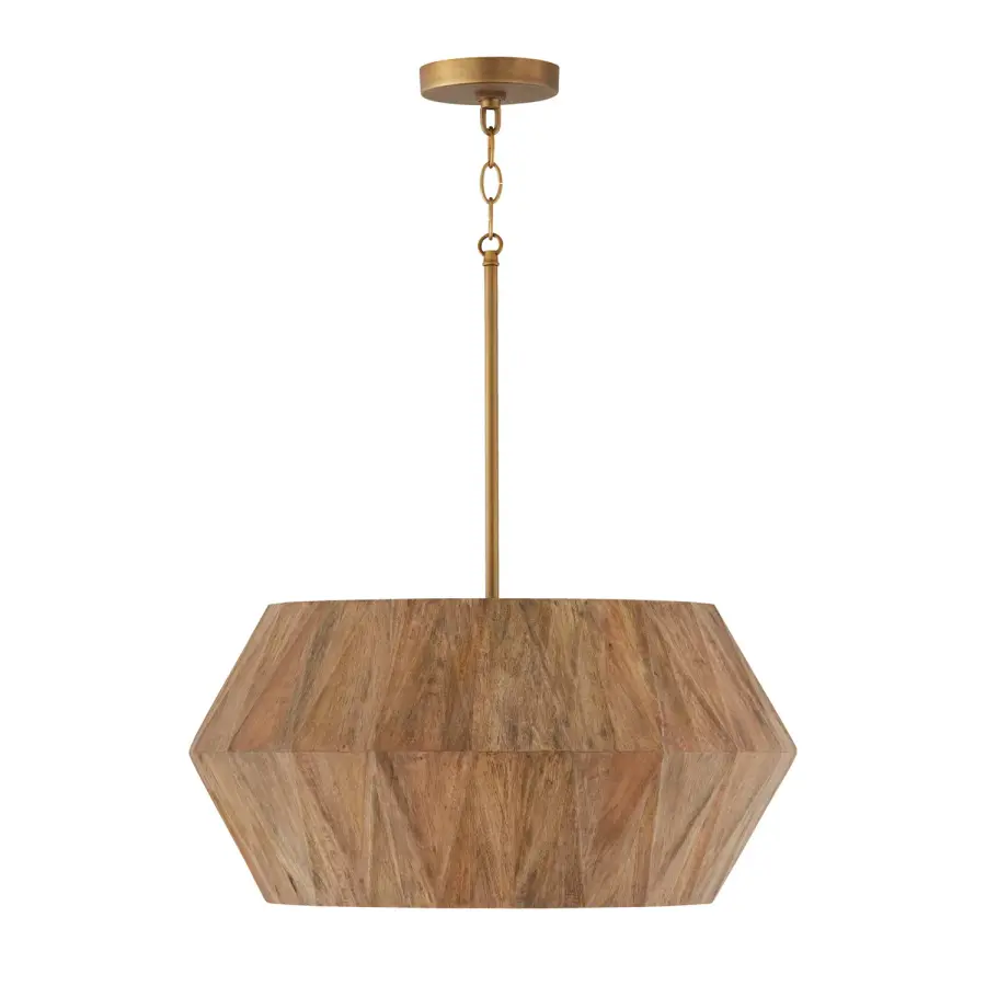 Warm Wood & Brass Pendant Brings Organic Elegance to Any Space