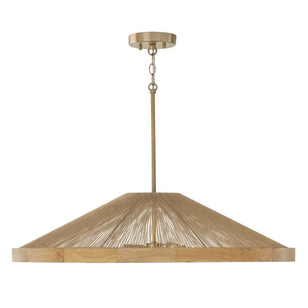 Maya 4-Light Pendant in Matte Brass