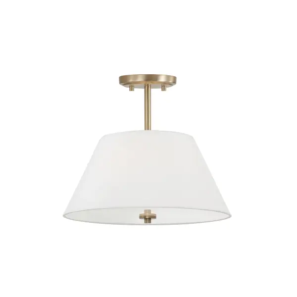 Compact Semi-Flush with Warm Brass Finish for Intimate Spaces
