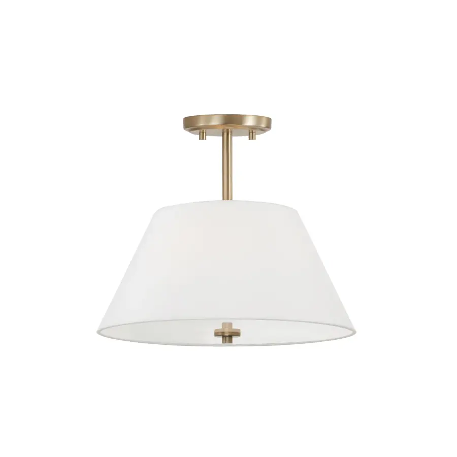 Compact Semi-Flush with Warm Brass Finish for Intimate Spaces