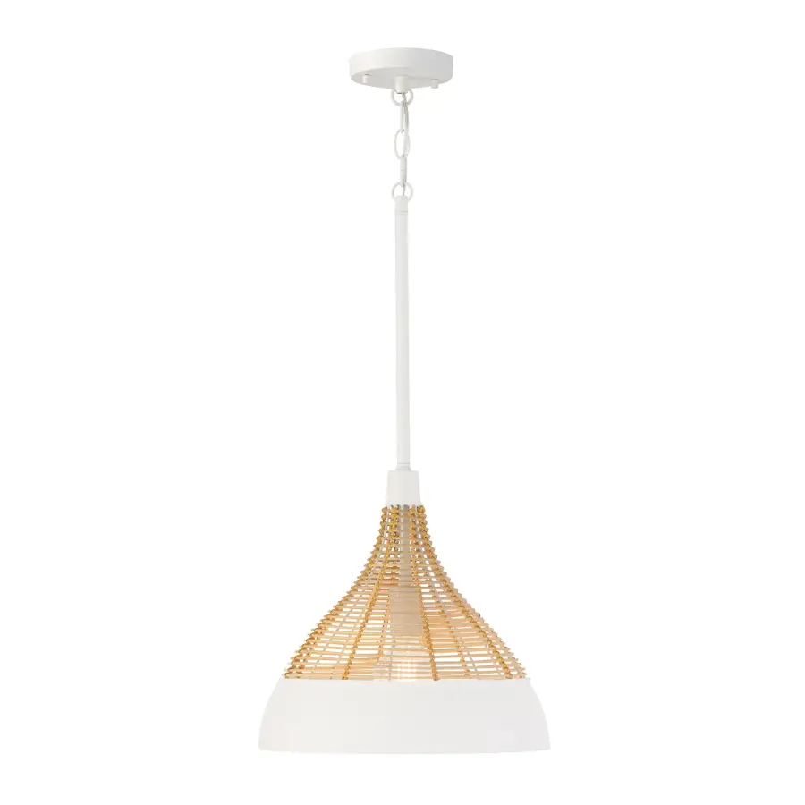 Kali 1-Light Pendant in Matte White