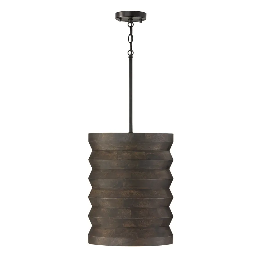 Dunn 1-Light Pendant in Espresso Stain and Black
