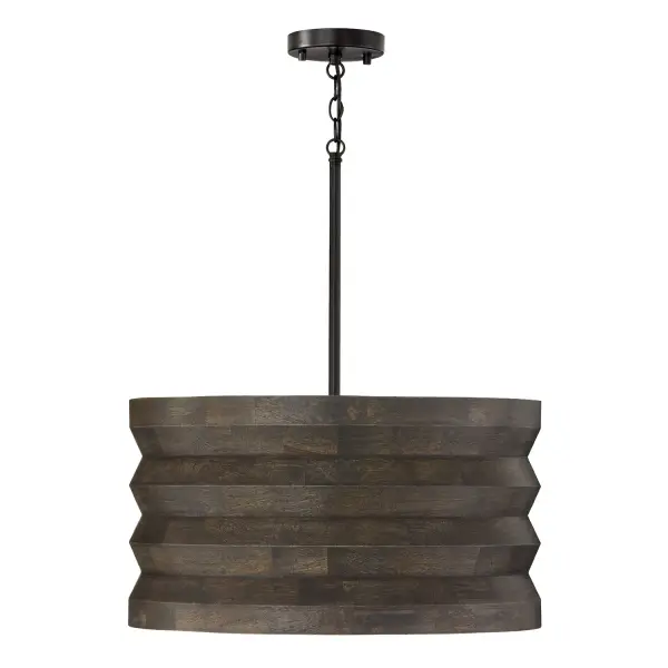 Dunn 4-Light Pendant in Espresso Stain and Black
