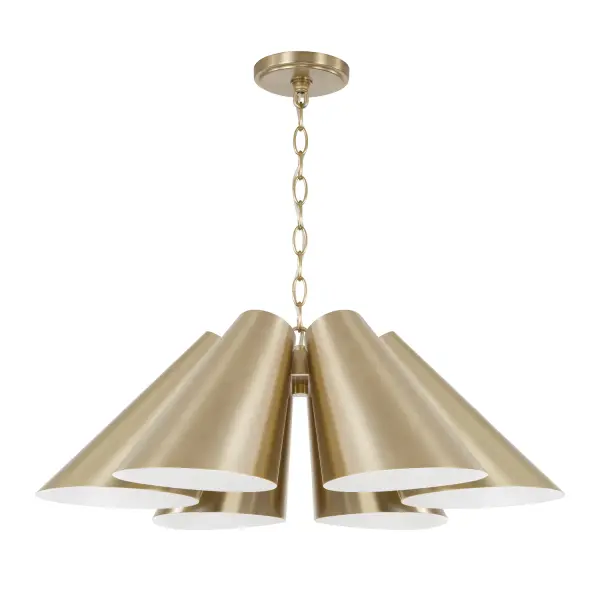 Leo 6-Light Pendant in Matte Brass