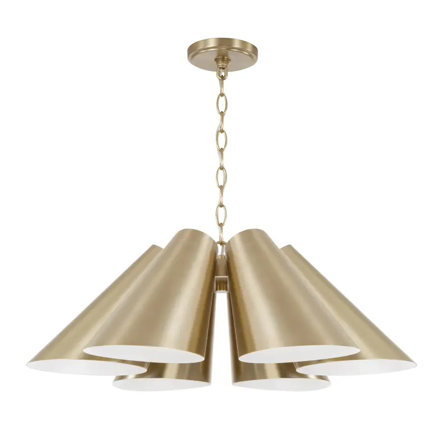 Leo 6-Light Pendant in Matte Brass
